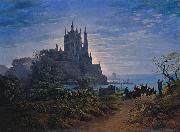 Karl friedrich schinkel Gothic Church on a Rock by the Sea France oil painting artist
